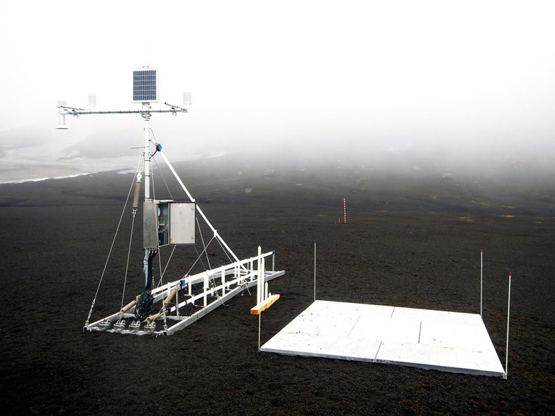 snow monitoring station on antarctica